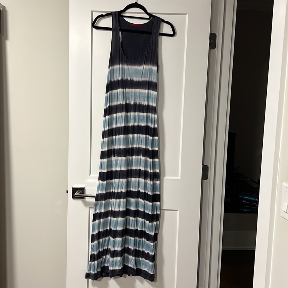 Blue tie dye maxi dress